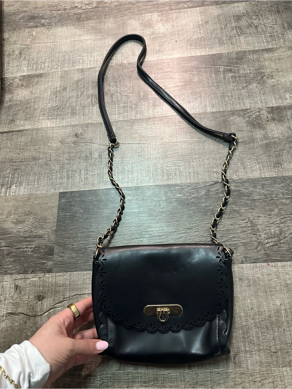 ASOS Black Crossbody Bag with Gold Chain Strap